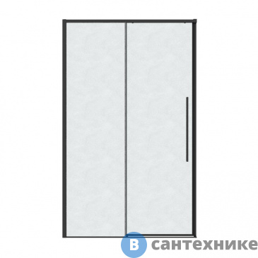 картинка Дверь в нишу Grossman Galaxy 100.K33.01.140.21.02 (140*195) черный матовый, стекло шиншилла