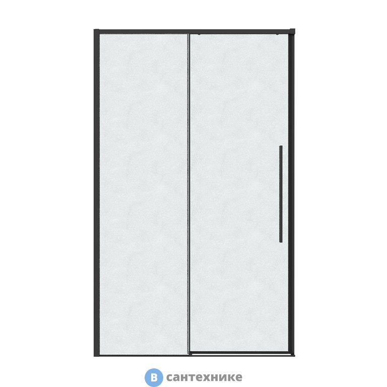 Дверь в нишу Grossman Galaxy 100.K33.01.140.21.02 (140*195) черный матовый, стекло шиншилла