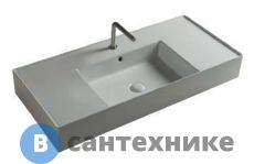 Раковина TECLA TWENTY TW10011 чаша малая в центре, белый глянцевый, 101x46x12,5