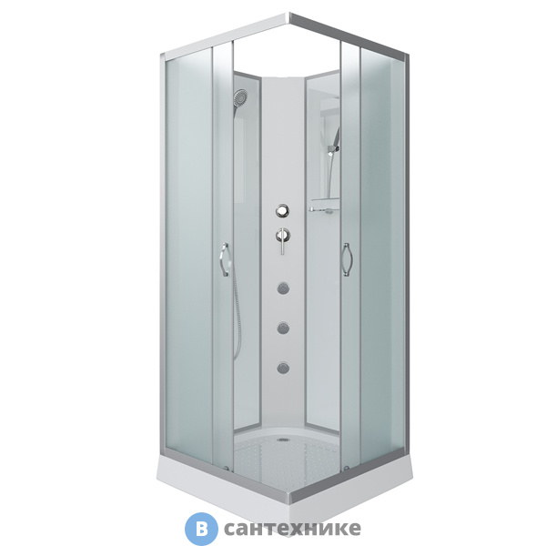 Душевая кабина Niagara NG-1101-14BKG (900х900х2000) низкий поддон,  стекло матовое