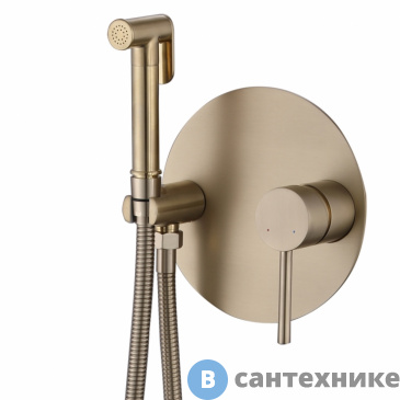 картинка Смеситель ABBER Emotion AF8826G с гигиеническим душем, золото матовое