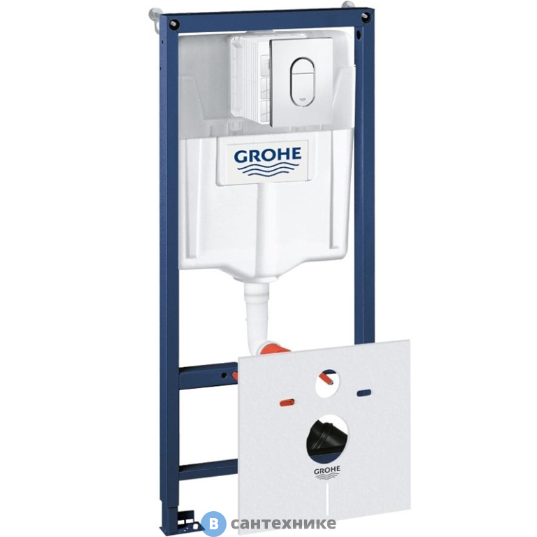 Инсталляция Grohe 38929000 Rapid SL  для подвесного унитаза, 4 в 1 , с кнопкой Arena Cosmo
