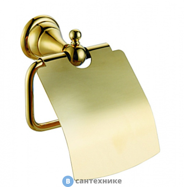 Бумагодержатель AZARIO ELVIA с крышкой, золото (AZ-91110G)