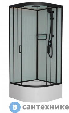 картинка Душевая кабина Frank F400/2 Black высокий поддон