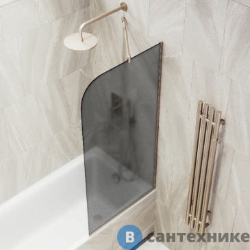 картинка Шторка для ванны в профиле MaybahGlass 1400*340 Стекло 6 мм Графит матовый (MGV-129-2у)