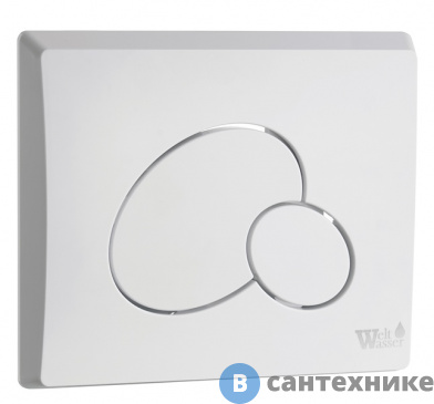 картинка Клавиша смыва WELTWASSER MARBERG 410 RD GL-WT белая для инсталляции, круглая