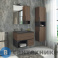 картинка Тумба Comforty Франкфурт-90 дуб шоколадно-коричневый с раковиной COMFORTY 90E черная матовая