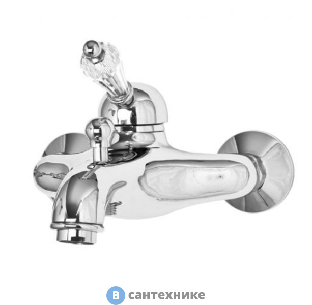 Смеситель Cezares VINTAGE-VM-01-Sw для ванны и душа однорычажный, хром, ручка Swarovski