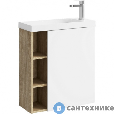 картинка тумбы под раковину Aqwella Alba ALB010RDD правый, дуб давос, без фасодов