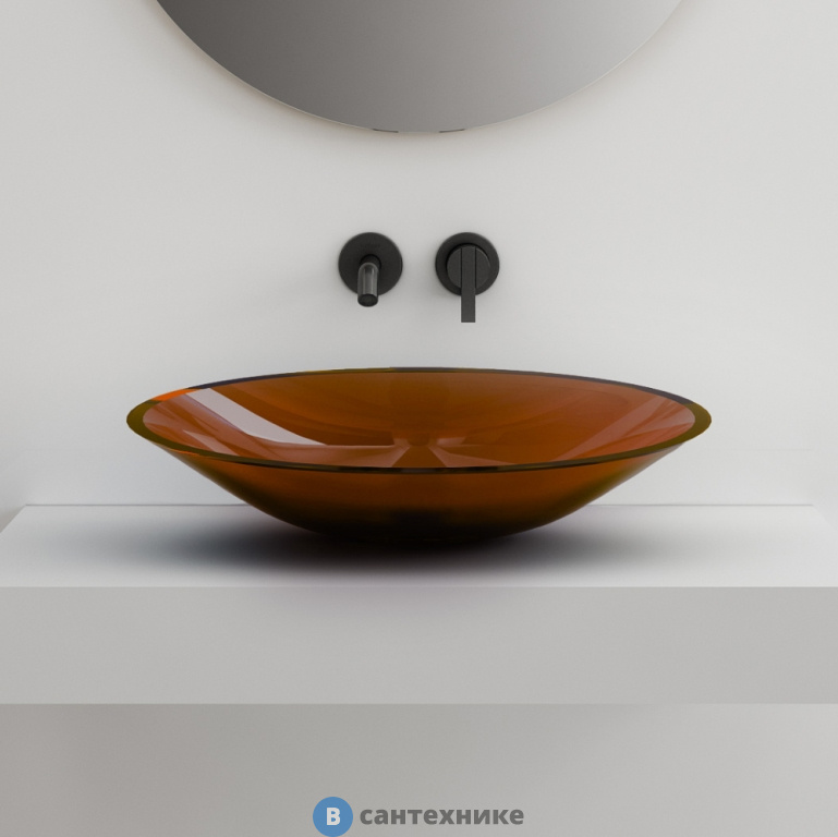 Раковина ABBER Kristall AT2812Opal накладная прозрачная коричневая