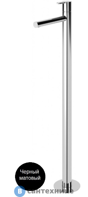 Смеситель Cezares LEAF-TVP-NOP для раковины напольный, однорычажный, чёрный матовый