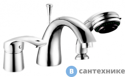 картинка Смеситель Potato Р1103 однорычажный врезной на 3-х отверстиях для акриловых ванн