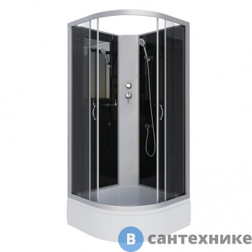 картинка Душевая кабина Niagara NG-3502-14BK (1000х1000х2000) средний поддон (26 см) стекло тонированное