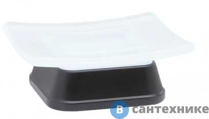 картинка Мыльница WasserKRAFT Amper K-5429 Black металл, матовое стекло, покрытие Soft-touch