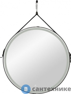 картинка Зеркало с подсветкой на ремне Art & MAX MILAN AM-Mil-650-DS-F-Nero из черной кожи