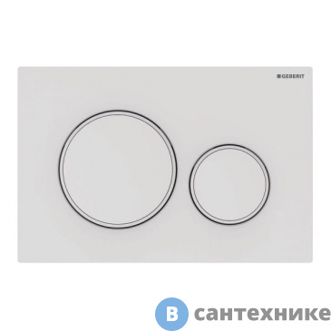 картинка Клавиша смыва Geberit 115.882.01.1 Sigma 20, двойной смыв, белый матовый лак