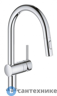 картинка Смеситель Grohe MINTA 32321002 для кухни однорычажный, с выдвижным изливом (хром)