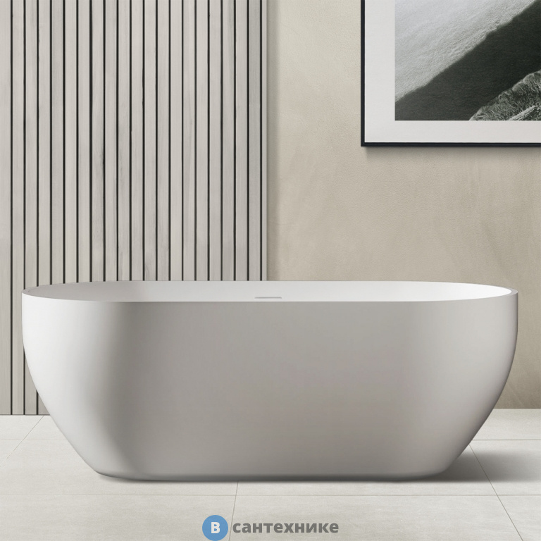 Ванна ABBER Stein AS9613-1.7 170*75 из искусственного камня, белая матовая