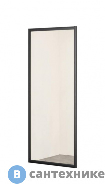 картинка Боковая панель Taliente TA-10-1CB, прозр. стекло 6 мм, чёрный профиль 100*195 см