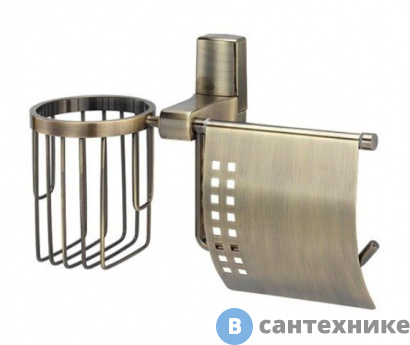 картинка Держатель туалетной бумаги WasserKRAFT Exter K-5259 и освежителя металл, покрытие "светлая бронза"