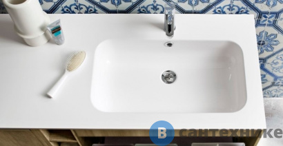 картинка Раковина-столешница CERASA Movida 120х51х1,2 см композитная (раковина справа), Bianco Lucido (W00 VF1 01G2+T50 FUD 00G2/1200)