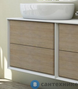 картинка Тумба под раковину Cezares BELLAGIO 54716 подвесная с двумя выдвижными ящиками Rovere Tabacco (70x46x48)