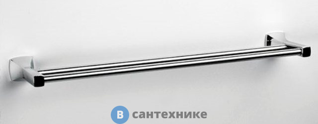 Штанга для полотенец WasserKRAFT Wern K-2540 двойная металл, хромоникелевое покрытие