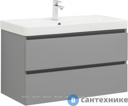 картинка Тумба под раковину Aquanet Вега 2.0 90 мисти грин (337962)