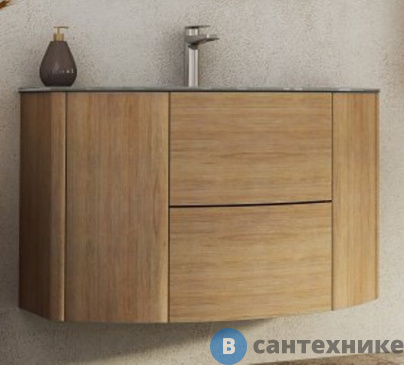 картинка Тумба под раковину Cezares EDEN 55073 с двумя выдвижными ящиками и с двумя распашными дверками, Rovere Tabacco, 91x51x55