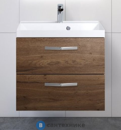 Тумба под раковину BelBagno 60 см AURORA-600-2C-SO-RT подвесная с двумя выкатными ящиками, Rovere Tabacco