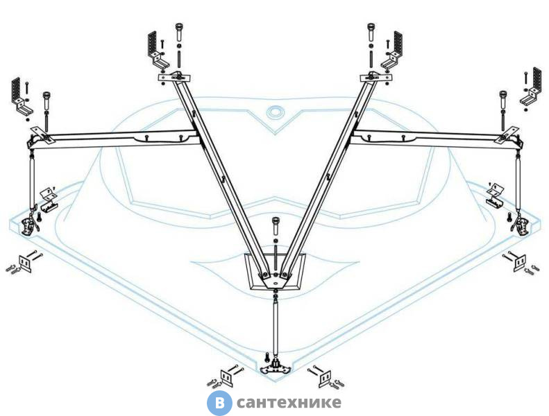 Металлический каркас Cezares CETINA-150-MF для ванны