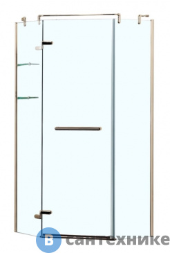картинка Душевое ограждение AZARIO MONTREAL AZ-NWG3231L 1000*1000*2000 5-угол без поддона , со стек полкой (расп дверь) стекло 8 мм. профиль золото (AZ-NWG3231 1000 L GOLD)