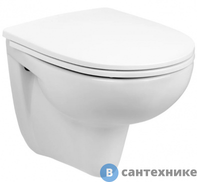 картинка Унитаз подвесной Оскольская керамика "LAUTA" безободковый белый, с сиденьем дюропласт с микролифтом MKW (47302100005)