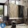 картинка Шторка для ванны поворотная с добором MaybahGlass 1400*690 Стекло 6 мм Графит (MGV-659-4)