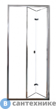 картинка Душевая дверь Cerutti BELLA D101T (100x195) складная из 2х частей, прозрачное стекло