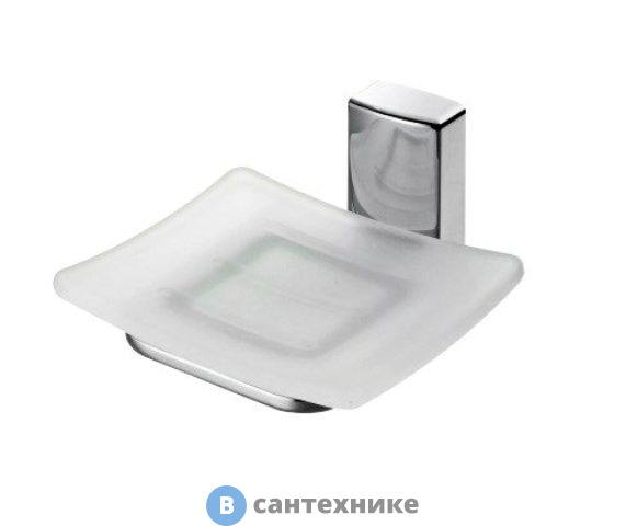 Мыльница WasserKRAFT Leine K-5029 стеклянная металл, хромоникелевое покрытие, матовое стекло