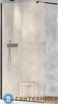 картинка Душевая перегородка Cezares LIBERTA-L-1-120-BR-NERO (1200х1950)