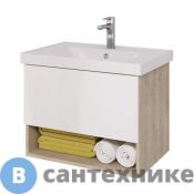 Тумба под раковину Dreja .eco Perfecto 99.0812 70 см, подвесная, 1 ящик, дуб эврика/белый глянец