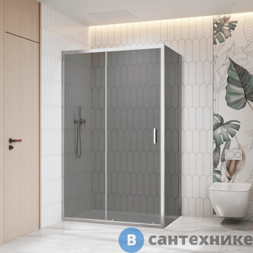 картинка Душевой уголок RGW CL-133 (CL-13 + Z-03)  140*80*195 хром/ тонированное (серое) (060913348-31), без поддона