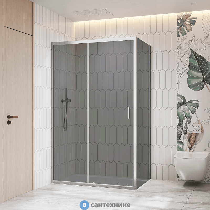 Душевой уголок RGW CL-133 (CL-13 + Z-03)  140*80*195 хром/ тонированное (серое) (060913348-31), без поддона