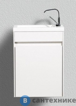 картинка Тумба под раковину BelBagno 45 см PIETRA MINI-460-1A-SO-BL-R подвесная с одной дверкой Bianco Lucido