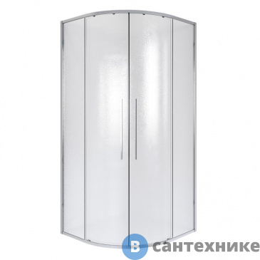 картинка Душевое ограждение Niagara NG-3626-34 (90*90*195) полукруг, раздвижная, хром, стекло шиншилла, без поддона