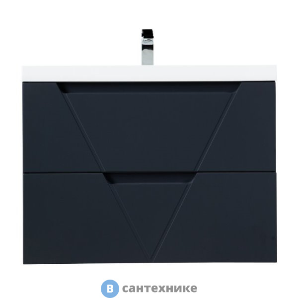 Тумба под раковину BelBagno VITTORIA подвесная с двумя выкатными ящиками, Grigio Opaco, 800x450x570 (VITTORIA-800-2C-SO-GO-P)