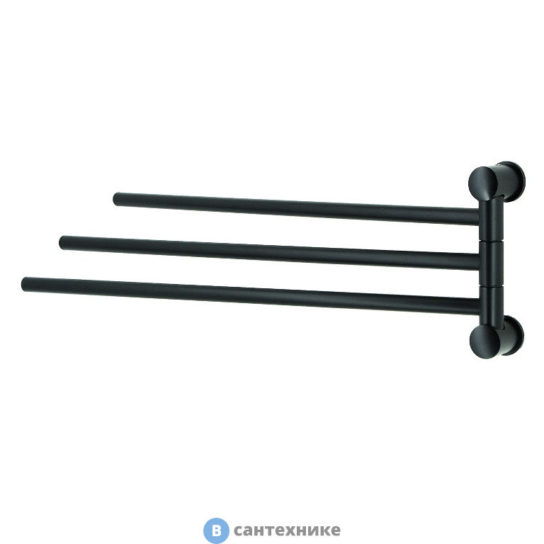 Держатель WasserKRAFT K-1033 BLACK полотенец тройной