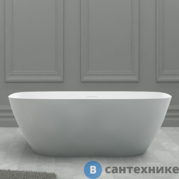 картинка Ванна ABBER Stein AS9612-1.7 170*72 из искусственного камня, белая матовая