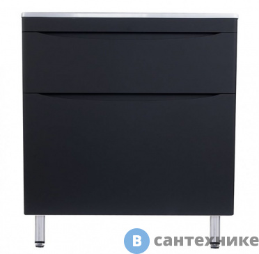 картинка Тумба под раковину Style line напольная Бергамо мини 90 (2 ящ.) Люкс антискрейтч черный, PLUS (2000949237169)