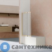 Душевая шторка на ванну Vincea VSB-1E100CLG, 1000*1450, брашированное золото, стекло прозрачное