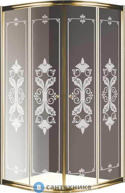 Душевой уголок Cezares GIUBILEO-R-2-90-SCORREVOLE-CP-G (900x900x1950) без поддона