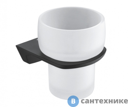 картинка Подстаканник стеклянный WasserKRAFT Elbe K-7228 металл, матовое стекло, PVD покрытие