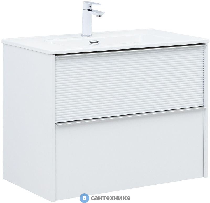 Тумба с раковиной Aquanet Вита 80 цв. белый матовый (339162)